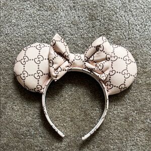 Mouse Ears Headband - Cream + Brown